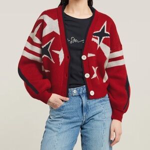 G-Star Red and Black Star Cardigan